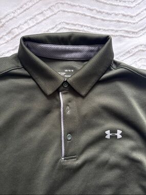 Under Armour Men's Olive Polo with Contrast Trim